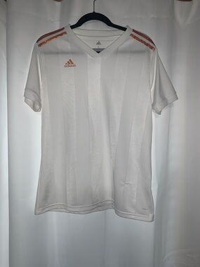adidas Women’s Climalite Jersey with Rose Gold Stripes